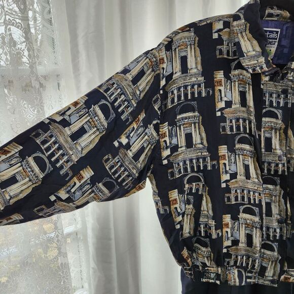 VINTAGE Details Sportswear 100% Silk Jacket Bomber Windbreaker Pant Set L Womens - Picture 4 of 16